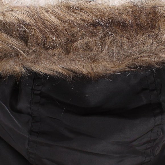 Black Faux Fur Hooded Sherpa Fur Lined Jacket - Picture 14 of 14